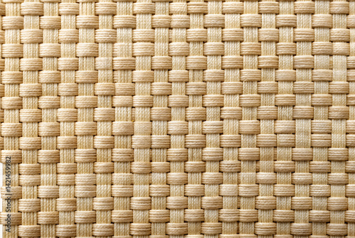 Beige woven fabric texture close-up photo