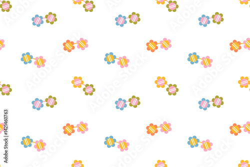 Wallpaper Mural Seamless pattern with retro glasses. Psychedelic retro sunglasses. Hippie flower shaped glasses. Glasses flowers shaped. Trendy retro 70-80s style. Wallpaper, wrapping paper, cover.Vector illustration Torontodigital.ca