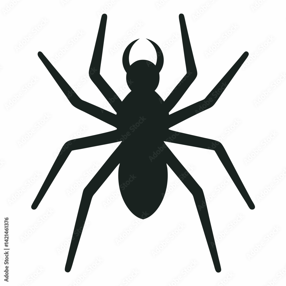 Obraz premium Spider simple flat icon vector silhouette