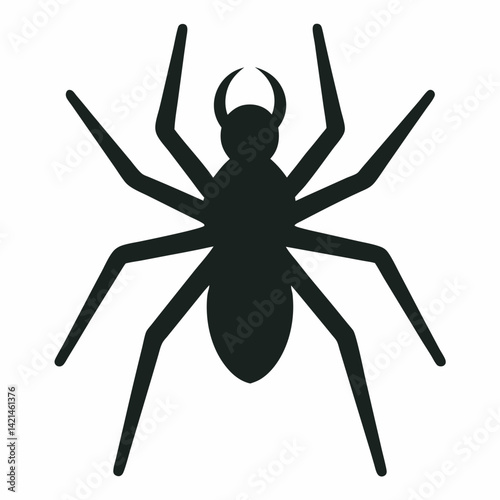 Spider simple flat icon vector silhouette