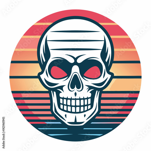 Skull silhouette retro T-Shirt