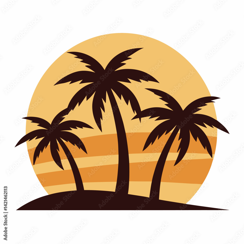 Fototapeta premium Silhouette Palm Trees or coconut trees
