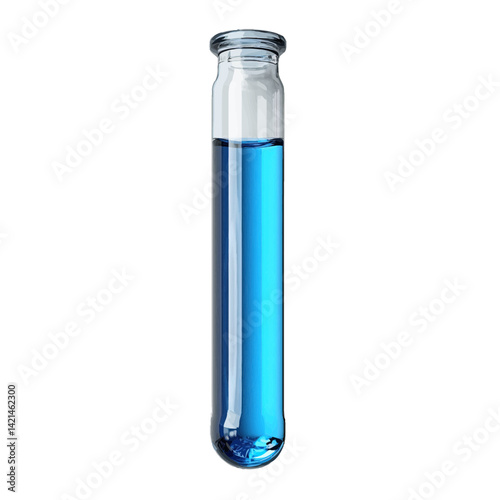 Test tube filled with vibrant blue liquid illustrating chemical properties and laboratory experimentation