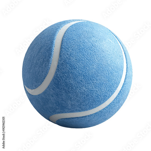 Volumetric illustration of a tennis ball with textured surface and detailed design
