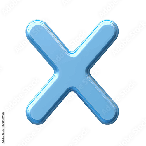 The image displays a close volumetric portrayal of a blue cross shape