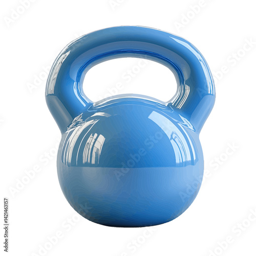 Kettlebell in smooth blue finish for home fitness routine or gym workout sessions