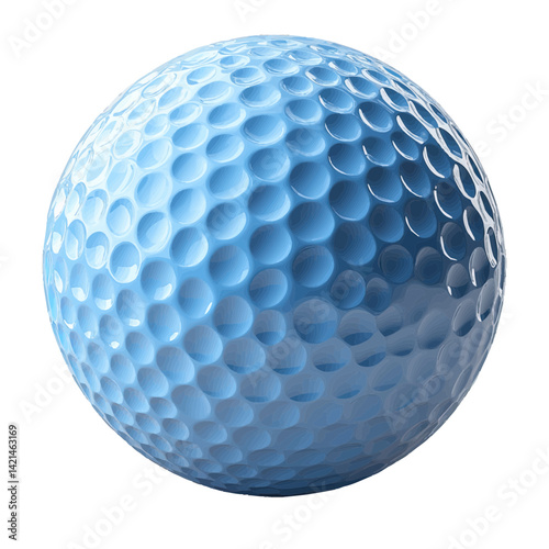 Volumetric illustration of a detailed golf ball showcasing its dimples and surface texture