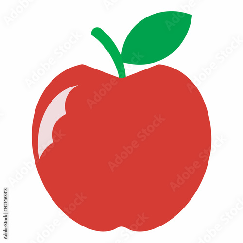 Apple heart icon A red apple that has been bitten School education concept 