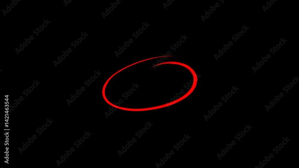 Hand-drawing oval frame circle animation, Hand-drawn red circle highlight with transparent background. Hand-drawing oval frame circle animation, Hand-drawn red circle highlight with transparent background.