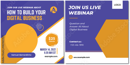 Informative graphic for building a digital business through live webinar