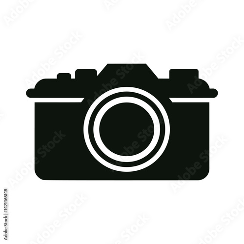 Simple Black Silhouette of a Camera