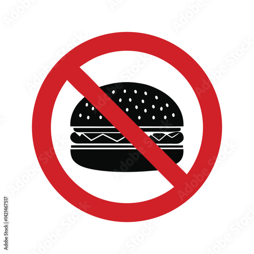 No Burger Allowed Sign