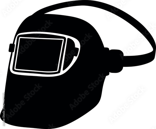 Protective Welding Mask Black Silhouette Safety Equipment for Industrial Professionals