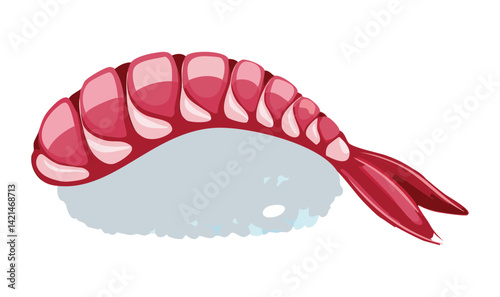 Sushi Octopus Nigiri- Vector Illustration
