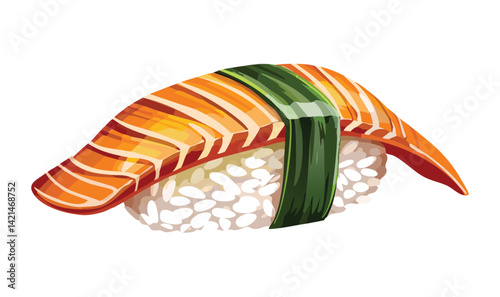 Sushi Unagi Nigiri - Vector Illustration