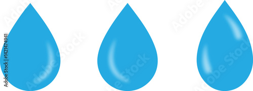 Water Droplets Icon Pack , Rain Droplets Vector Set – Water Droplet Icons , Minimalist Rain Droplets Vector Set