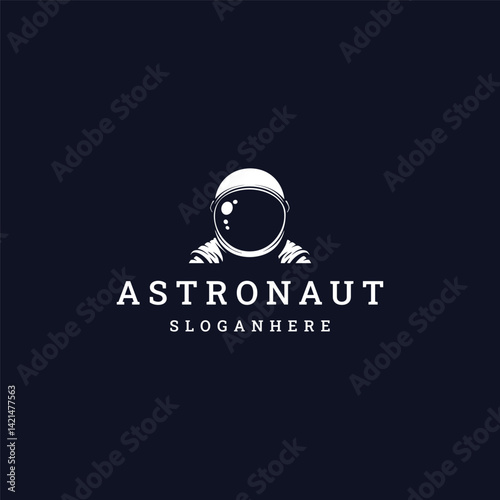 Astronaut logo style icon design template vector illustration