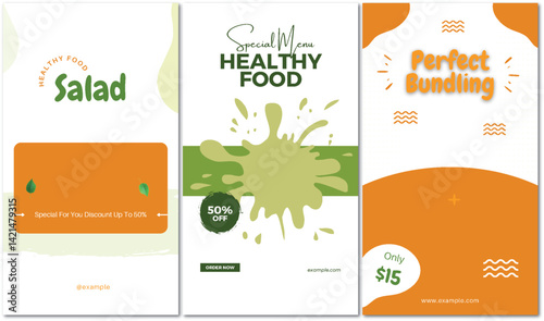 Vibrant food promotion templates for social media marketing campaigns