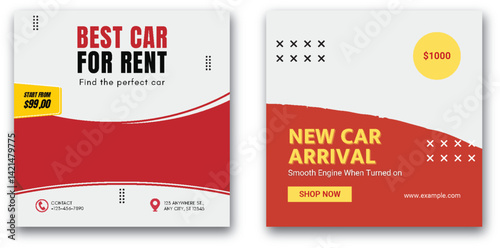 Eye Catching Car Rental Social Media Post with Dynamic Design and New Arrival
