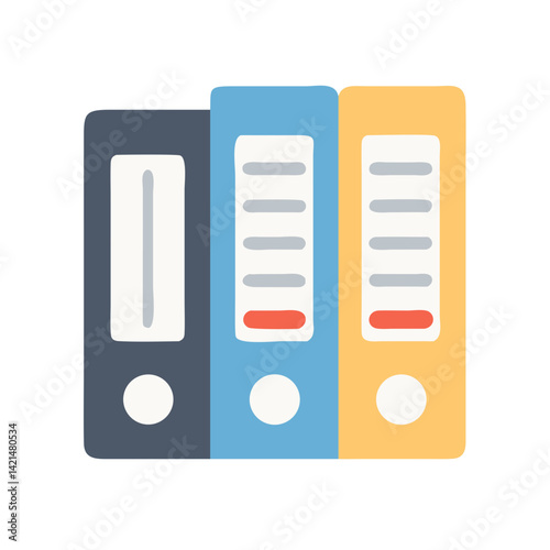 Organized office binders symbolizing the effective management of information and tasks. Perfectly suited for use in presentations, infographics, and educational materials. 