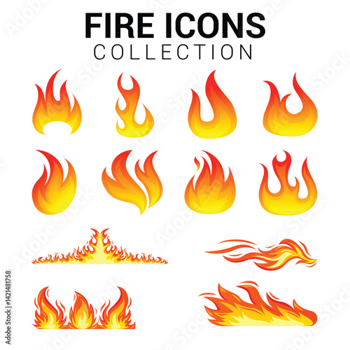 Fire icons collection, Fire icons collection vector file, fire icons