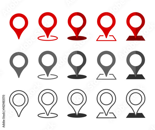 Location map pin icons set. Modern map marker collection. Pinpoint. Location pin icon. destination icon. map pin. map marker, location pin, map pin icon