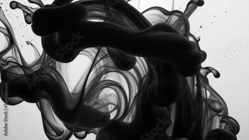 Black Ink in Water – Abstract Dark Fluid Art Motion
