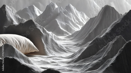 Wallpaper Mural Dreamy Landscape of Soft Mountains and Pillows in Serene Setting Torontodigital.ca