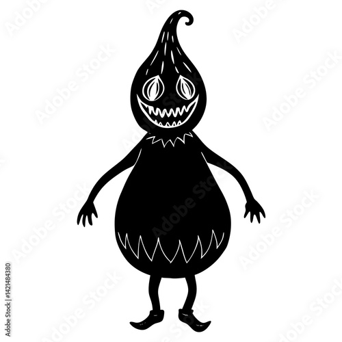 Gourd-geous Ghoul Vector | Spooky Halloween Pumpkin Clipart for Digital Creators