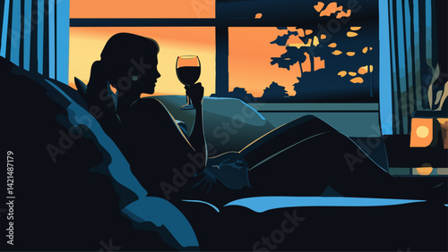 Woman and her partner unwinding in front of the TV