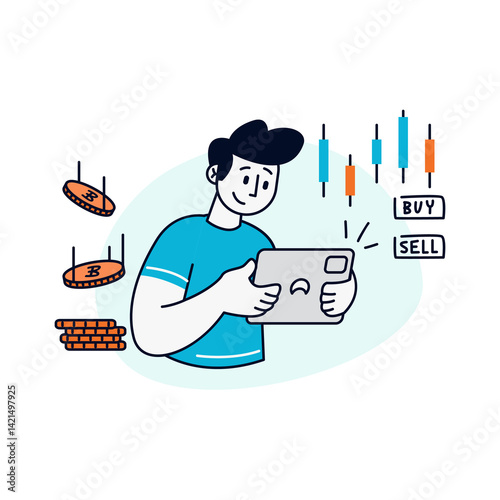 Digital Trading Platform Illustration