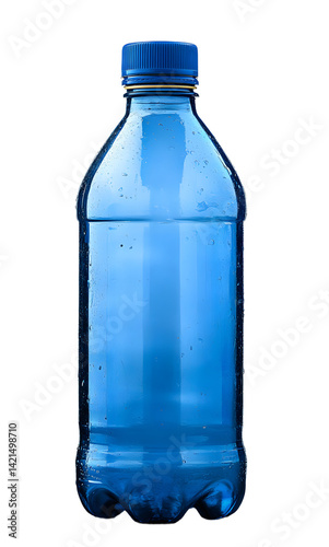 blue plastic water bottle photo