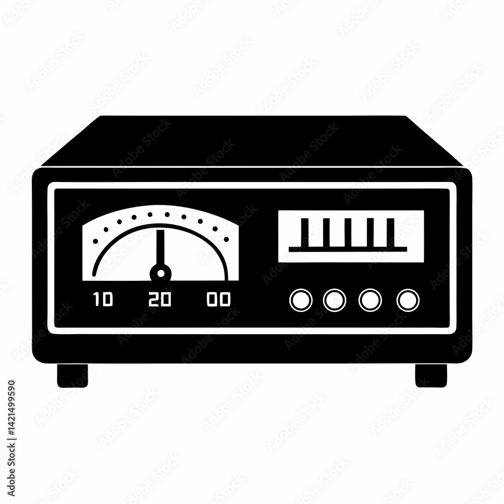 Fototapeta premium Frequency Counter vector silhouette black on white background