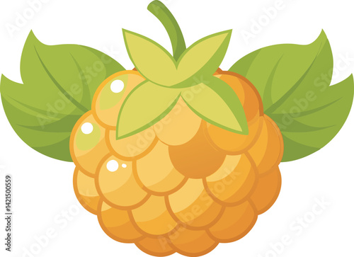 A vibrant vector art illustration of a delicious cloudberry, showcasing rich colors and detailed textures, perfect for food and nature designs.