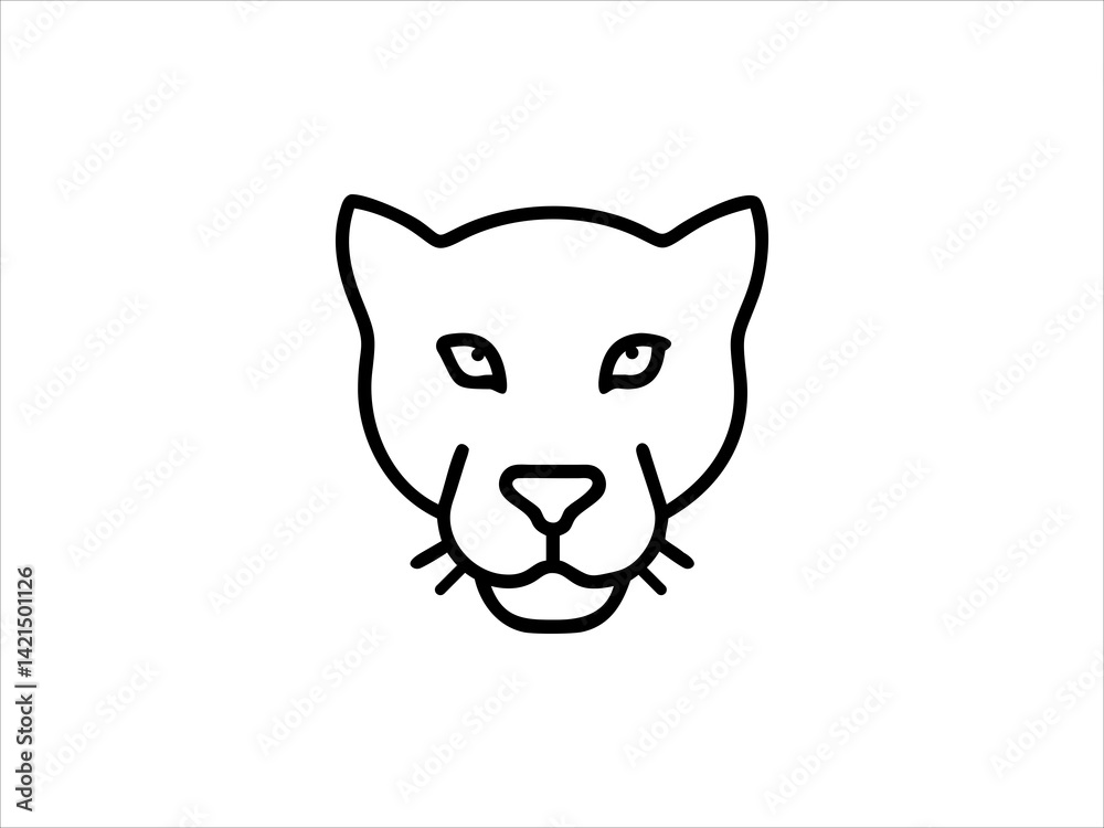 Fototapeta premium Simple Line Drawing of a Panther