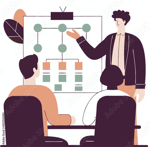 Isometric Vector of Business Legal Advisor Explaining Corporate Structure

