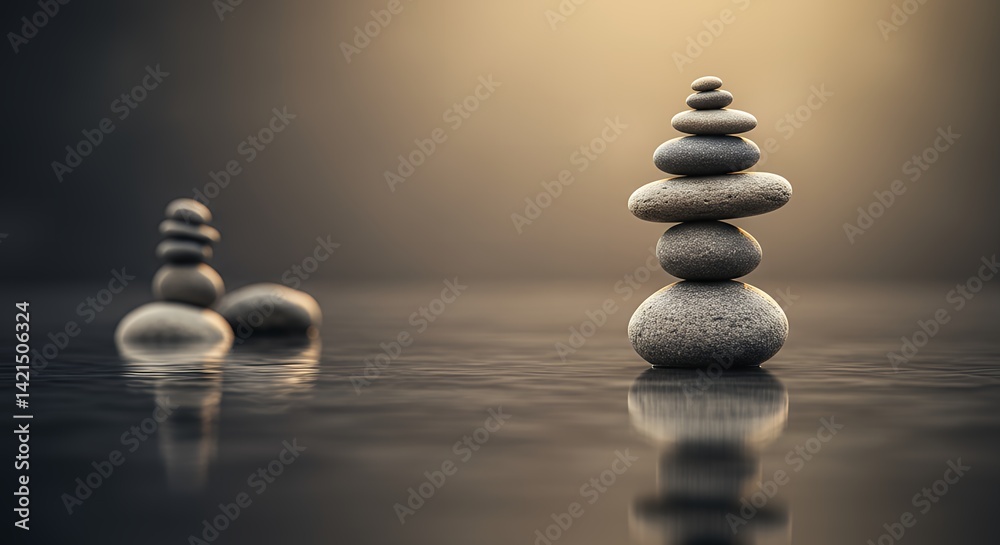 Fototapeta premium zen stones on black