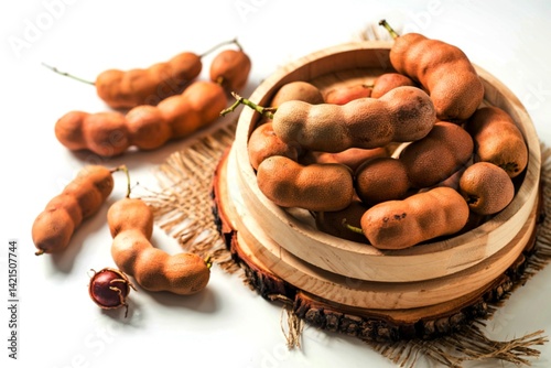 Manila tamarind fruit on white background