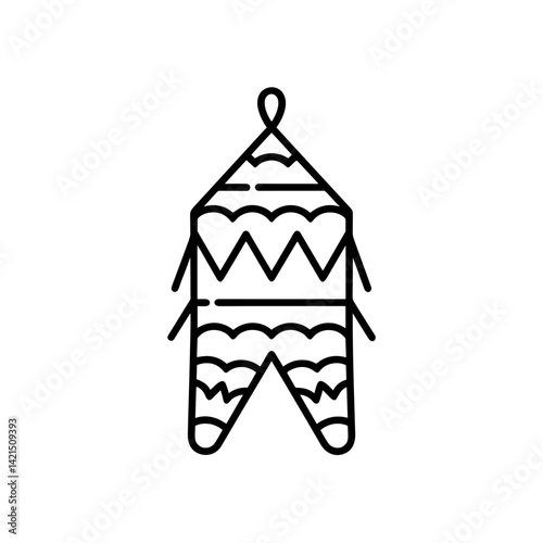 Holiday Piñata Outline Design for Christmas Celebration  
