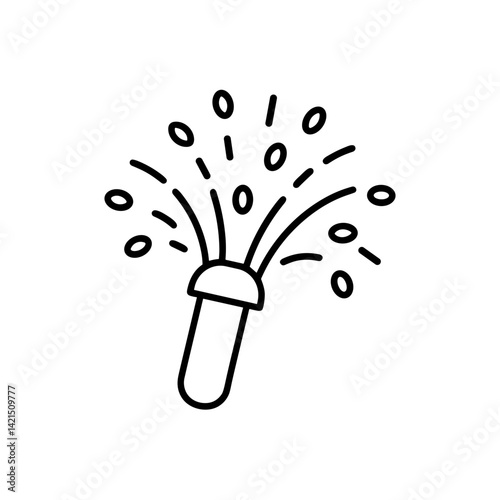 Confetti popper celebrating festive moments in black and white  