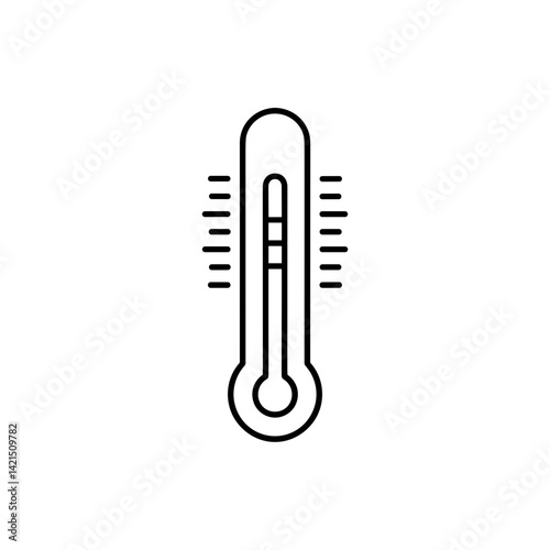 Cold Thermometer Illustration on White Background  