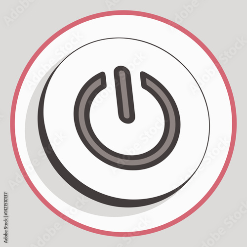 Minimal UI Power Button with Soft Gradient Glow