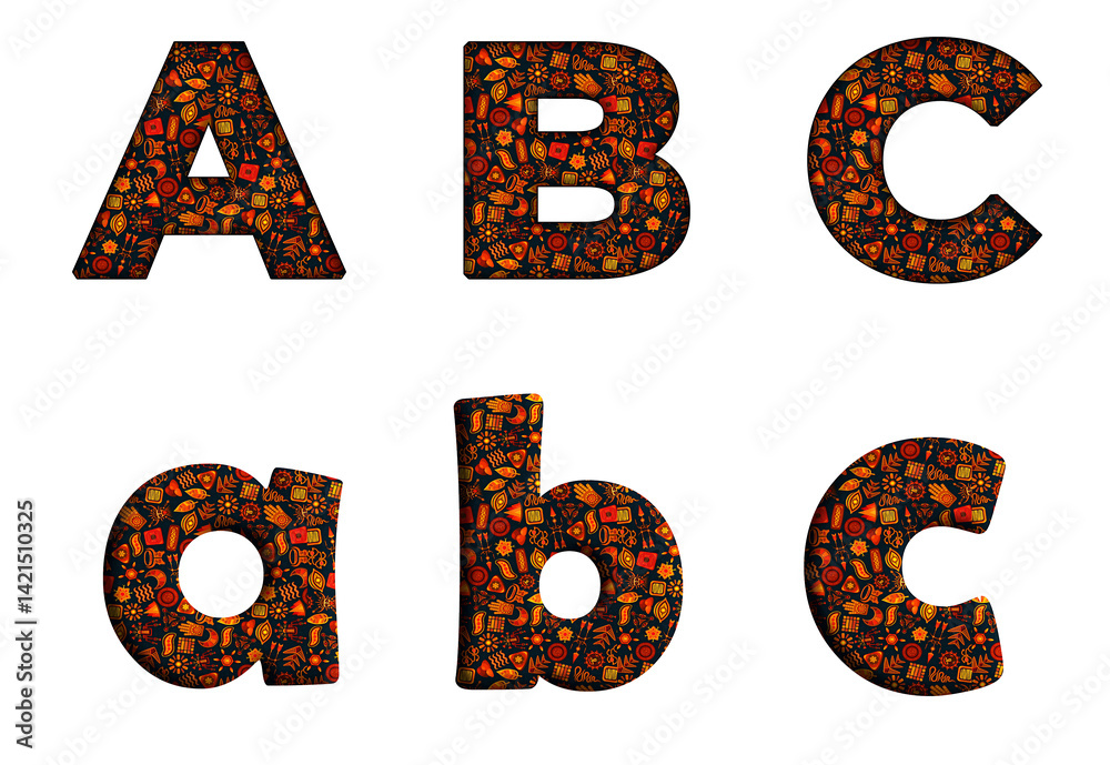 Decorative pattern Ethnic Tribal A, B, C Alphabet letter text typography font copy.png Decorative pattern Ethnic Tribal A, B, C Alphabet letter text typography font copy.png