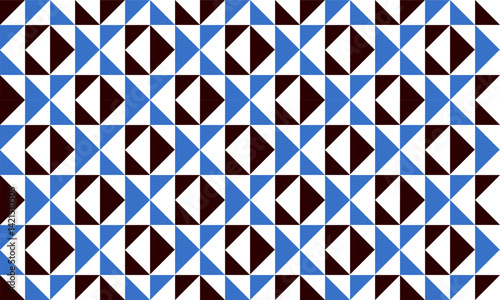 abstract triangle geometric blue and black background patch work seamless repeat style, replete image design for fabric printing