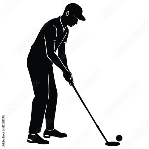 Confident Golfer Pre Shot Moment