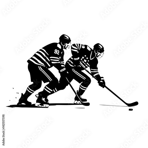 Hockey player silhouette, hockey, sport, ice, player, silhouette, vector, stick, winter, game, ski, illustration, team, ice hockey, puck, competition, sports, athlete, goalie, goal, people, skier, ska