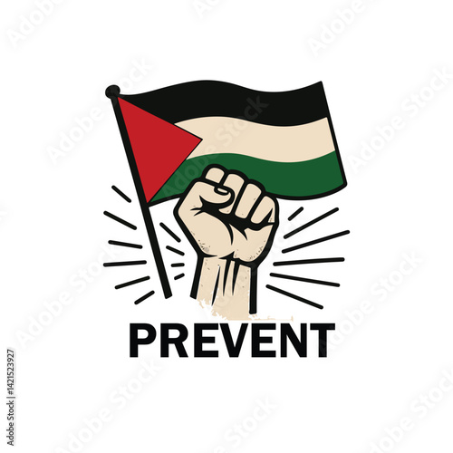 Opposing Palestine flag vector illustration for banner, t-shirt, social media post