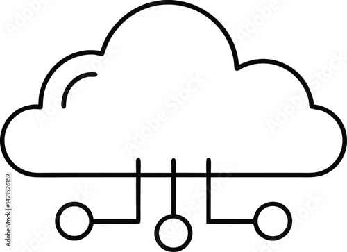 cloud infrastructure line art vector icon.