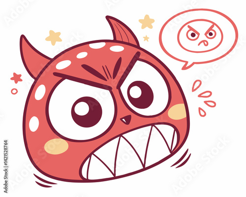 Angry monster emoji expressing frustration with colorful design  