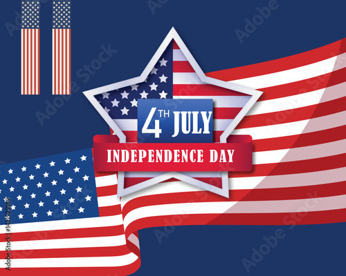 America independence day vector illustration design for social media poster and banner, America independence day poster, America independence day editable file